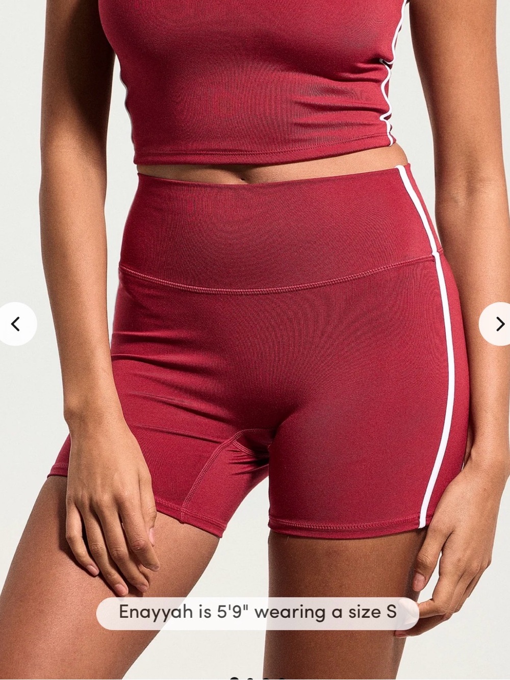 High-Waist Buttery Soft Dark Red Med. Compression 5” InseamBike Shorts XS NWT